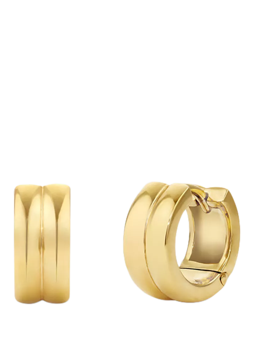 Dinny Hall sterling silver huggie hoop earrings, imported from the UK