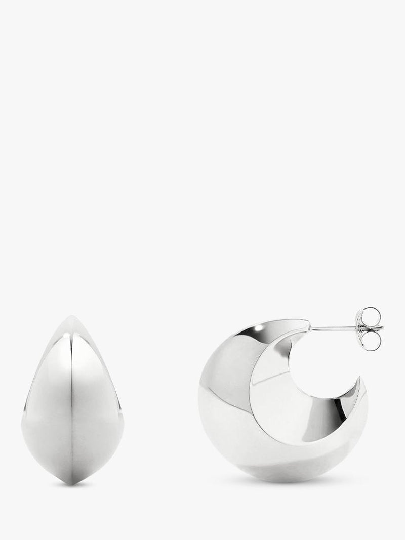 Dinny Hall puffy hoop earrings sterling silver, imported from the UK