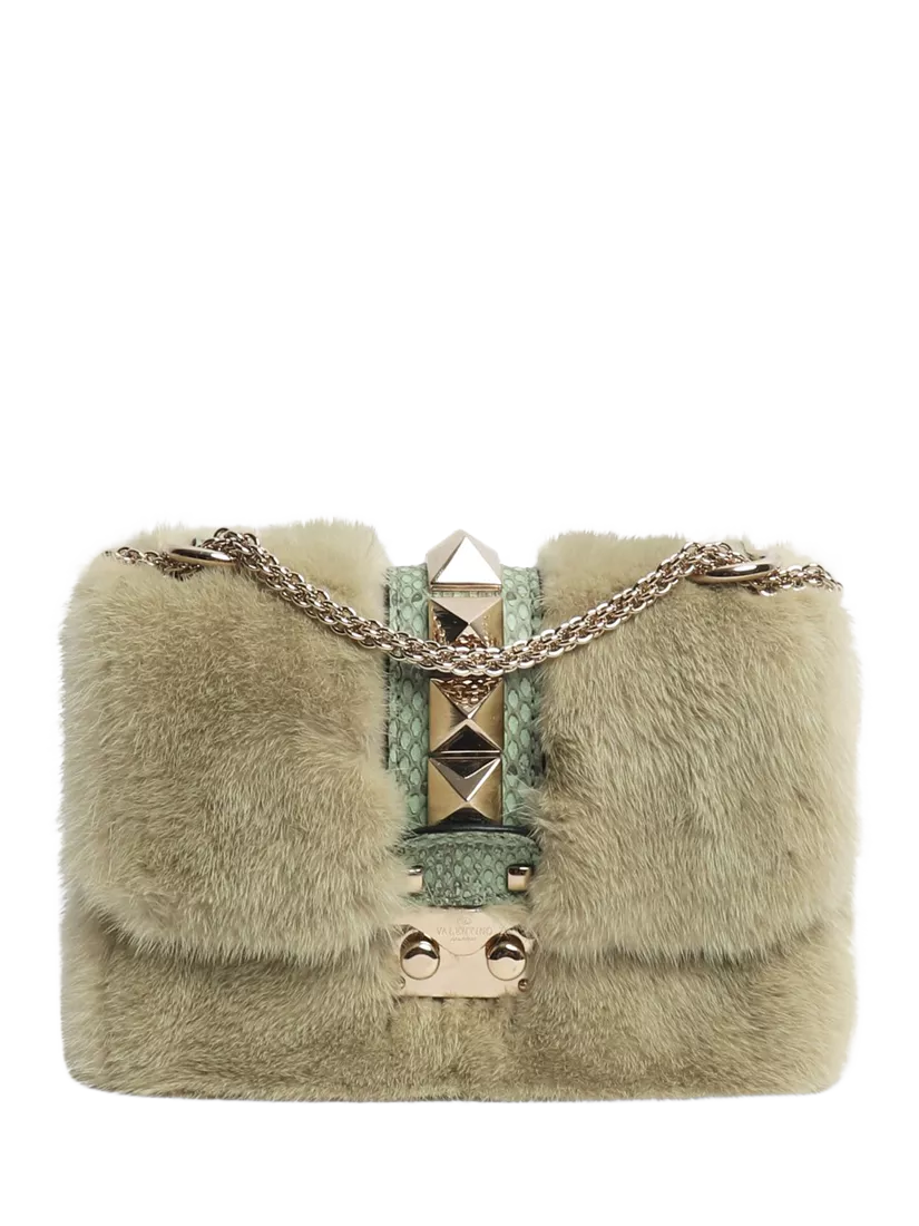 Valentino faux fur rockstud crossbody bag (British brand)