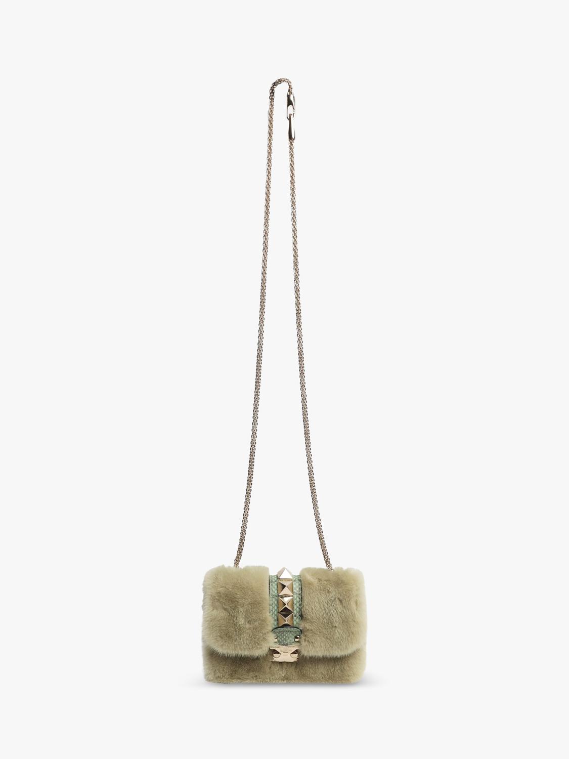 Valentino faux fur rockstud crossbody bag (British brand)