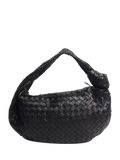 Bottega Veneta black classic Intrecciato lambskin grab bag (British brand)