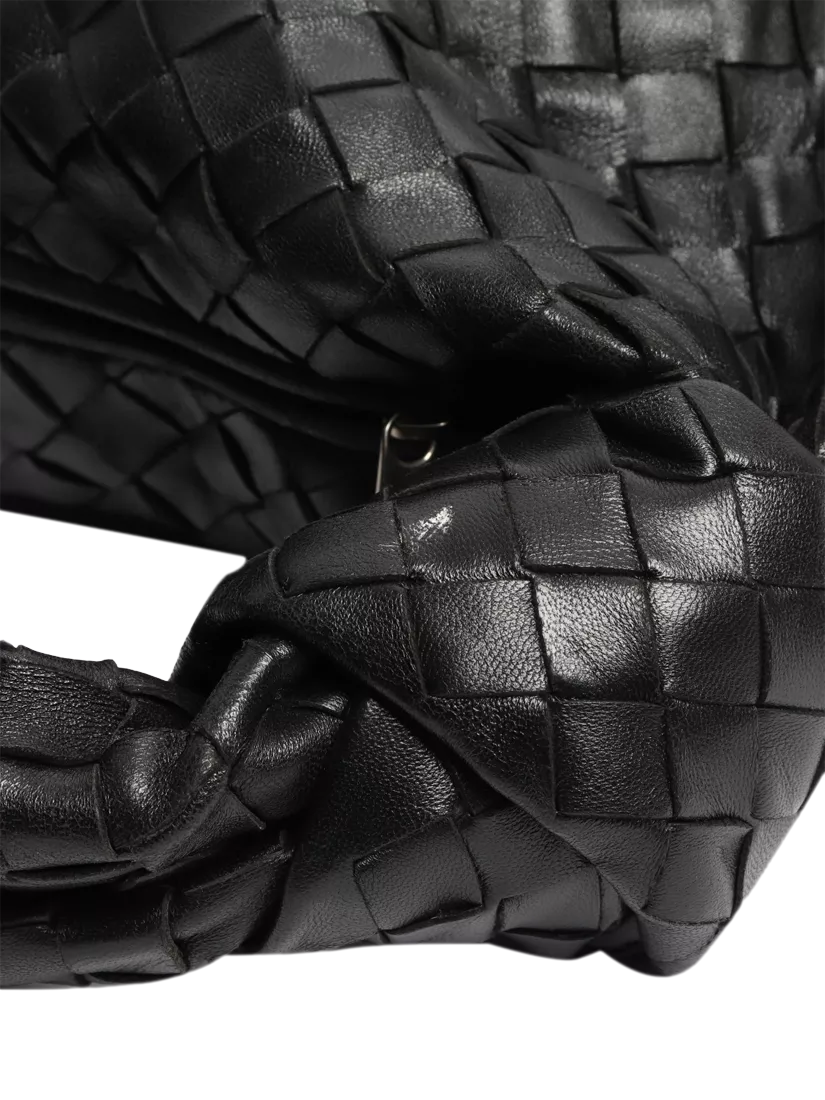 Bottega Veneta black classic Intrecciato lambskin grab bag (British brand)
