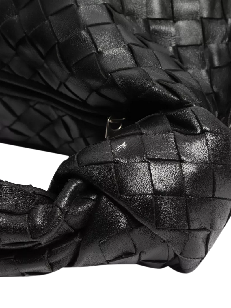 Bottega Veneta black classic Intrecciato lambskin grab bag (British brand)