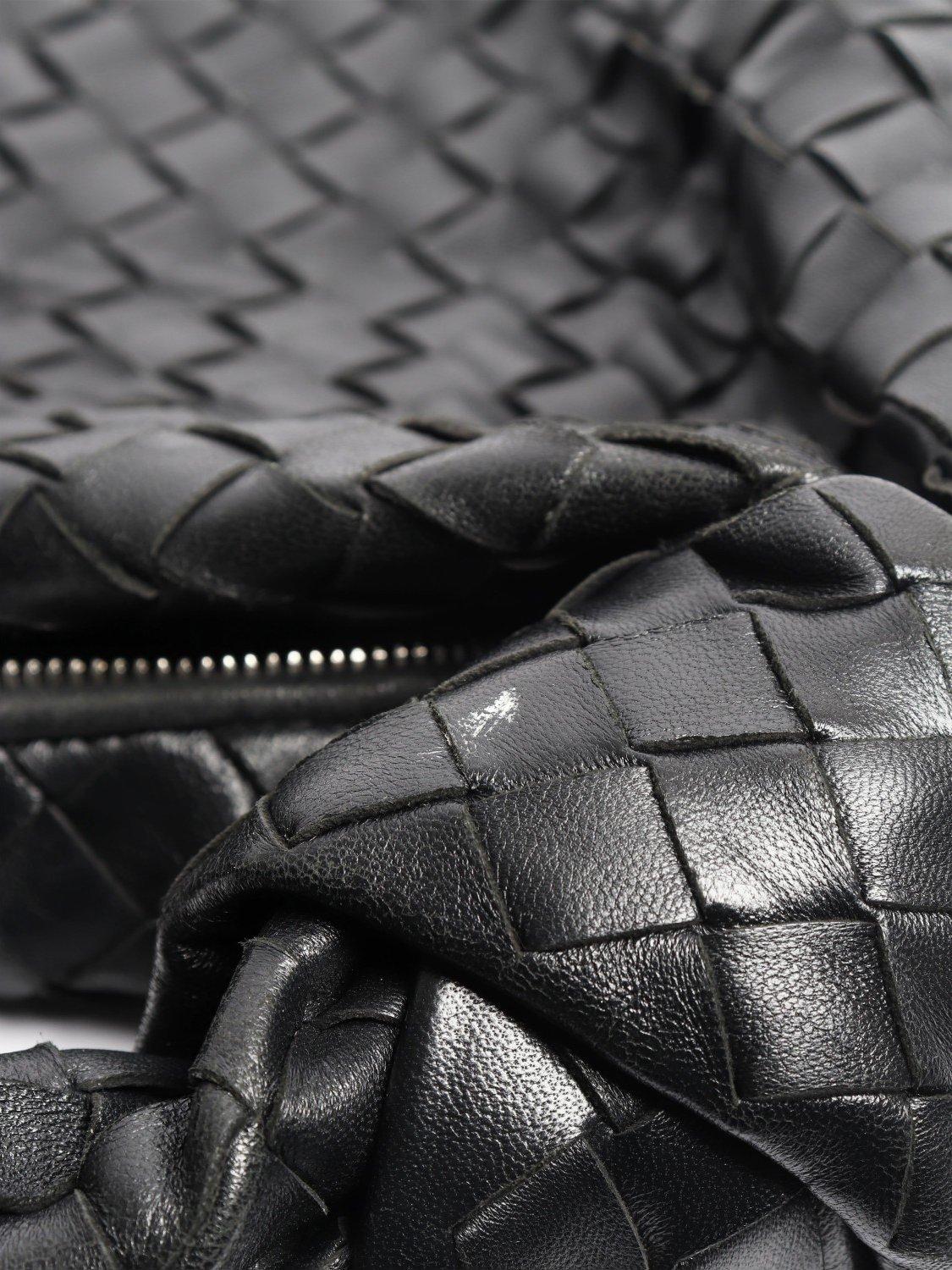 Bottega Veneta black classic Intrecciato lambskin grab bag (British brand)