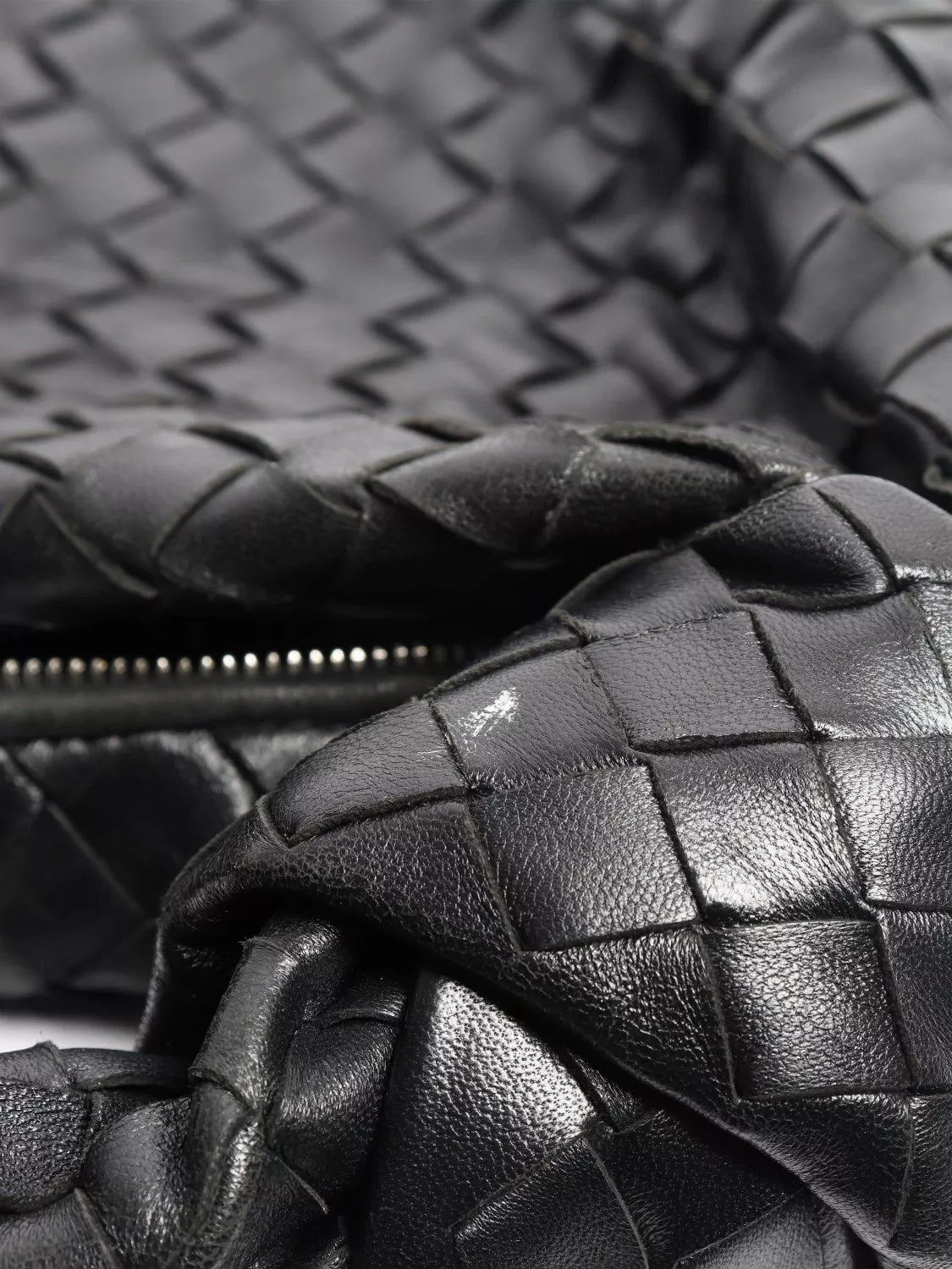 Bottega Veneta black classic Intrecciato lambskin grab bag (British brand)