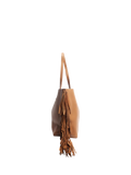 Pre-loved Saint Laurent brown fringed leather tote bag - British product