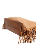 Pre-loved Saint Laurent brown fringed leather tote bag - British product