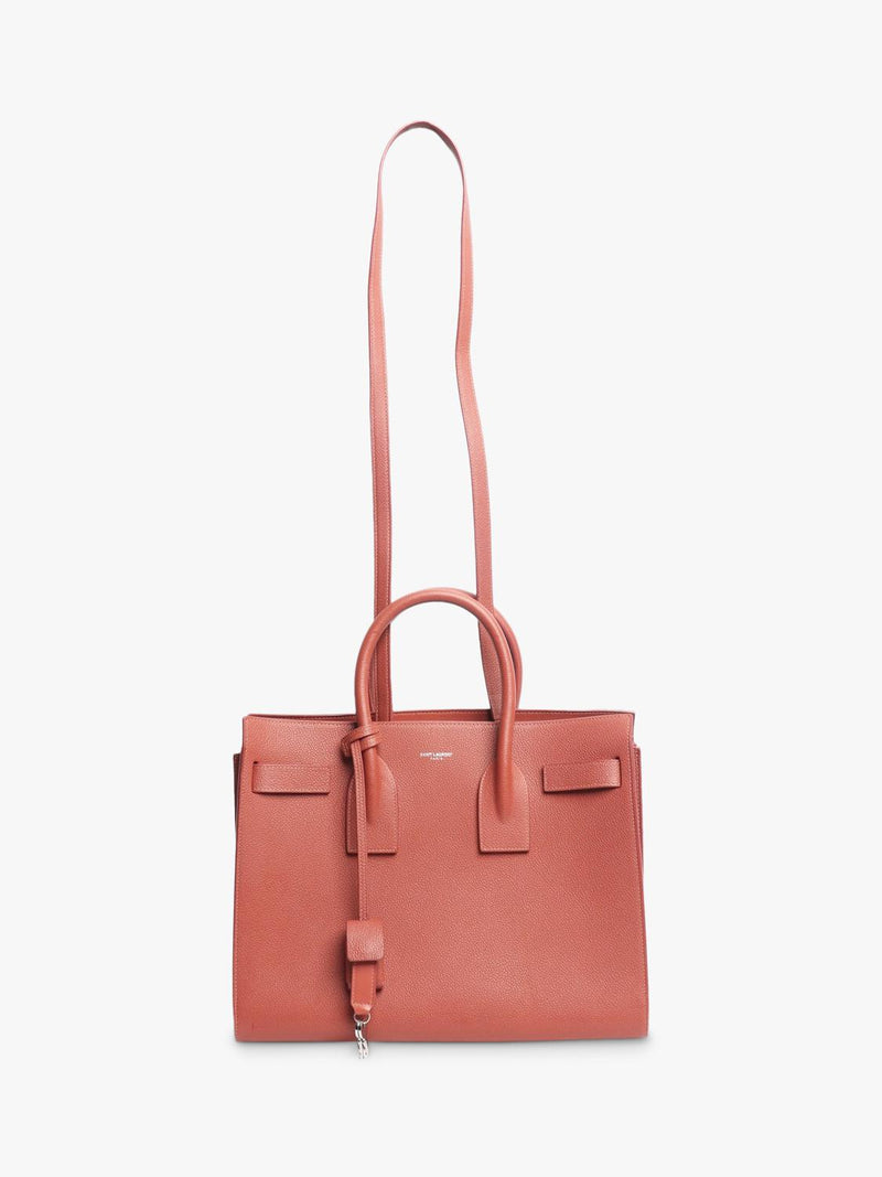 SAINT LAURENT pre-loved pink Sac De Jour leather tote, imported from the UK
