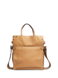 Fendi Flip tote bag in tan leather with gold hardware - British product