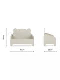 CuddleCo bear book storage in white, imported from the UK