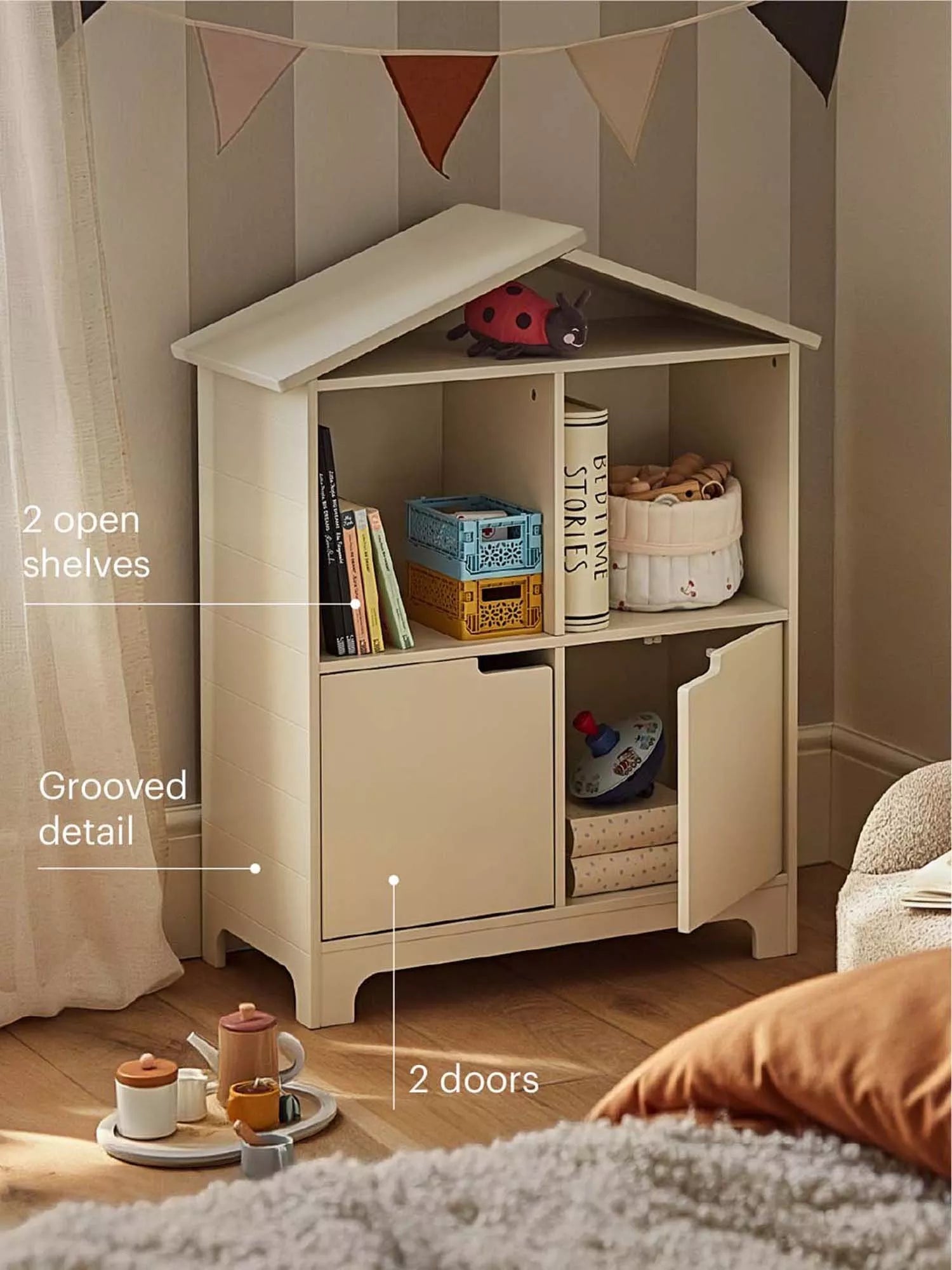 CuddleCo Play House bookcase white, imported from the UK