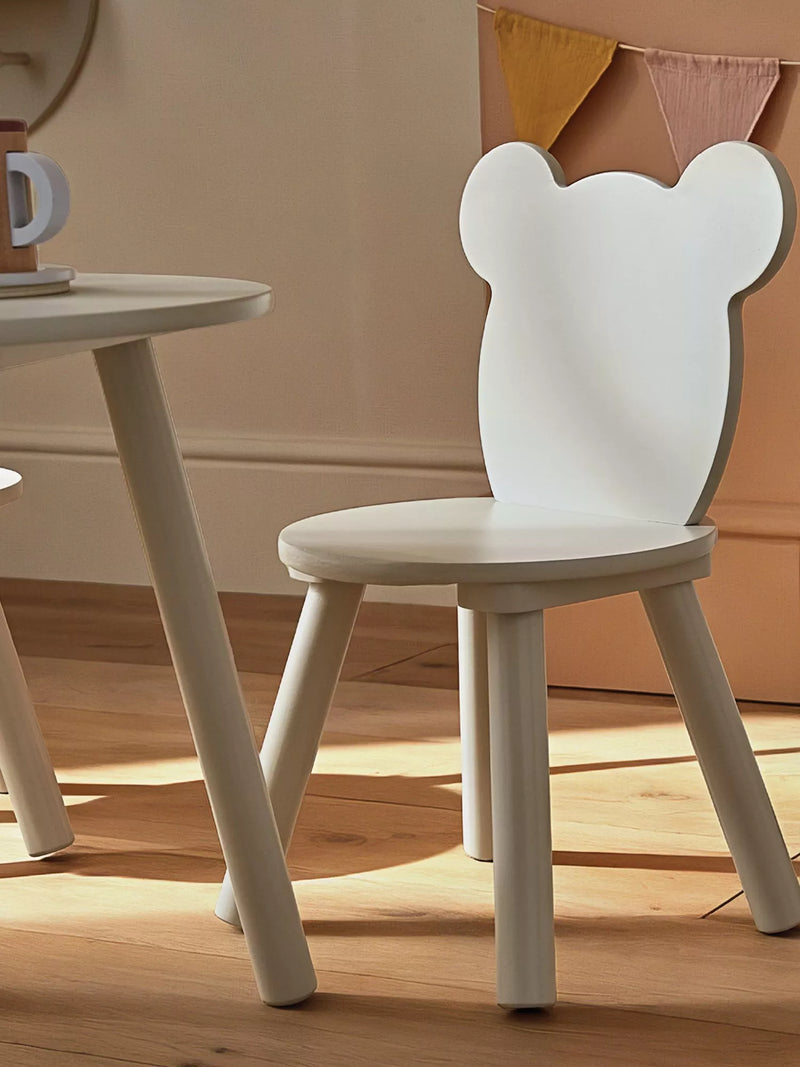 CuddleCo white kids table and chairs set, imported from the UK