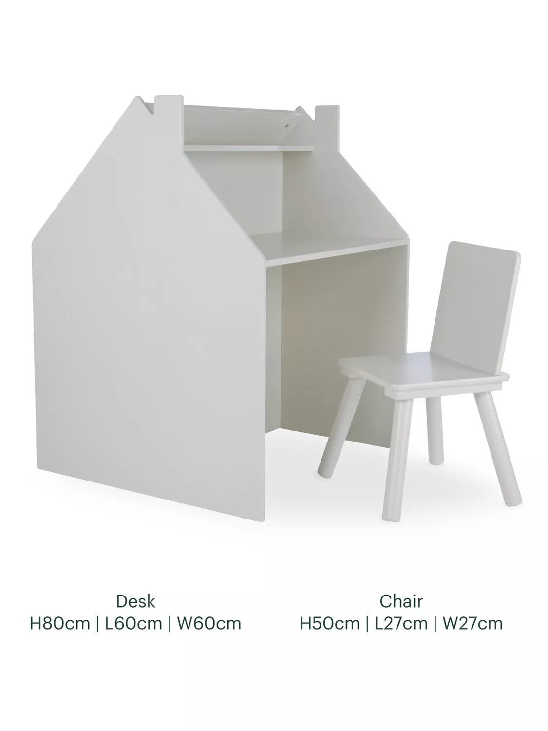 CuddleCo Play House activity desk and chair in white - British product