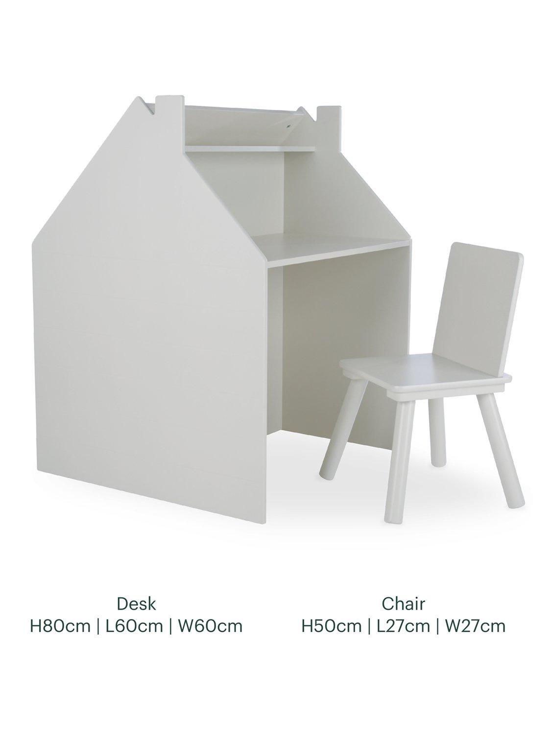 CuddleCo Play House activity desk and chair in white - British product