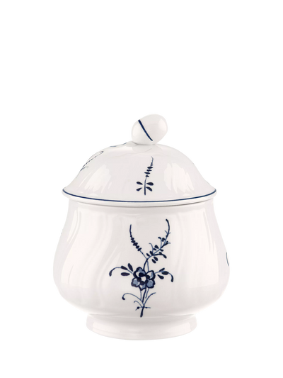 John Lewis Villeroy & Boch Old Luxembourg Porcelain Sugar Pot & Lid, Blue White- Buy online at McGrocer