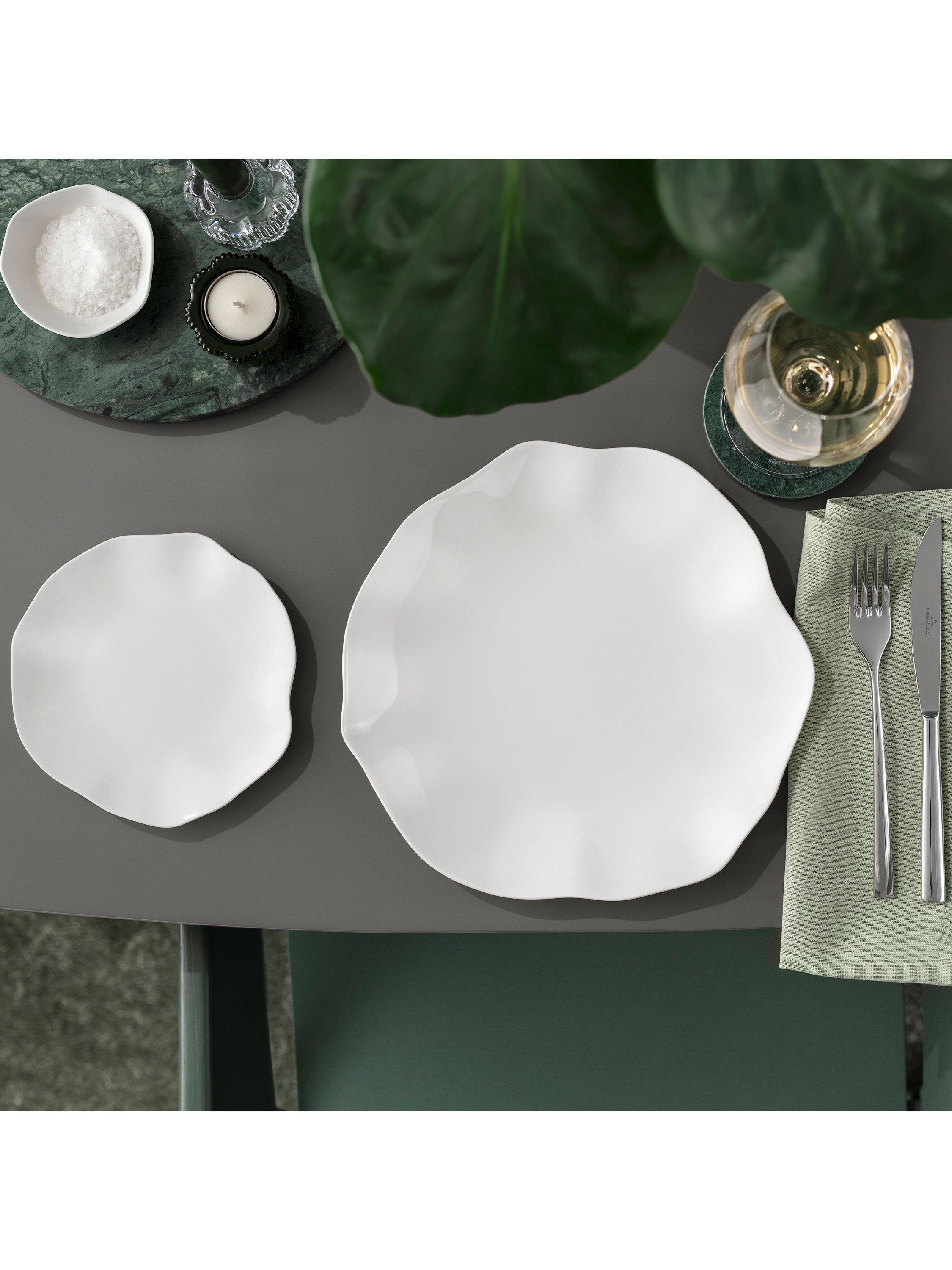 Villeroy & Boch Pura bone porcelain dinner plates 29.5cm set of 2 (British brand)