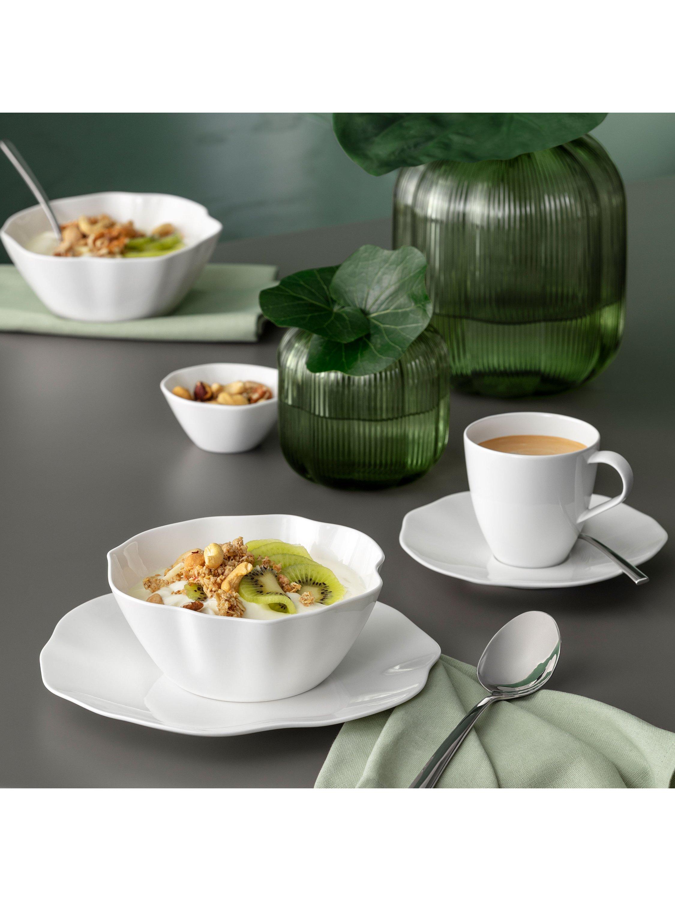 Villeroy & Boch Pura bone porcelain salad plate set of 2, imported from the UK