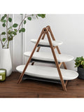 Villeroy & Boch three-tier wooden etagere serving stand, UK version