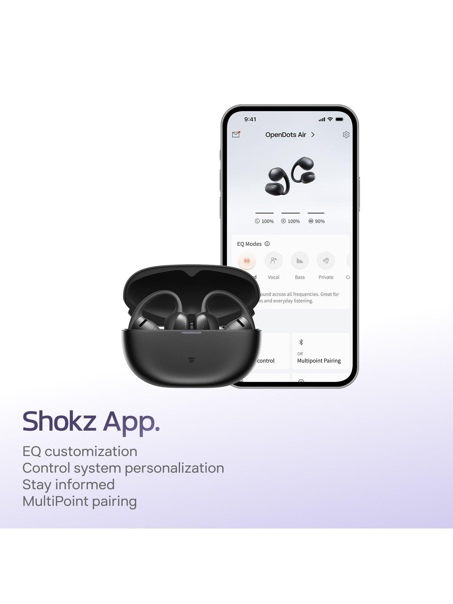 Shokz OpenDots Air wireless open-ear headphones (British brand)