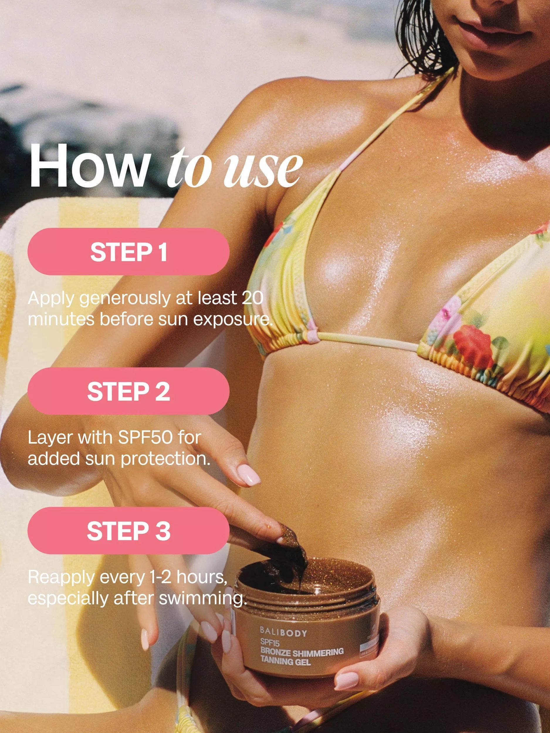 Bali Body shimmering tanning gel SPF 15 150ml - British product