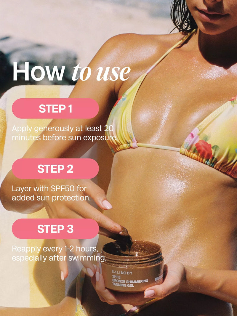 Bali Body shimmering tanning gel SPF 15 150ml - British product