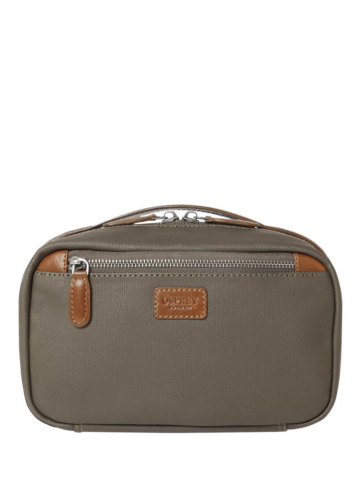 OSPREY LONDON waxed canvas travel pouch khaki chestnut, UK version