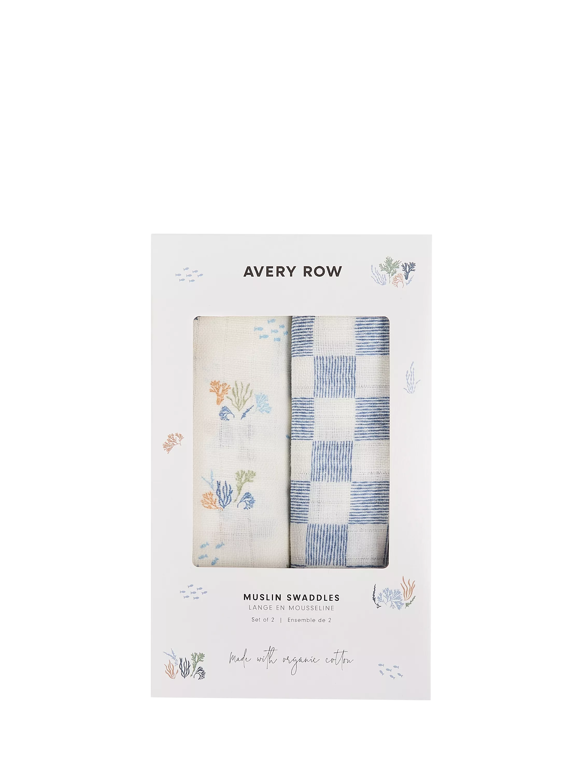 Avery Row muslin swaddle pack of 2 Coastline Waves - British product
