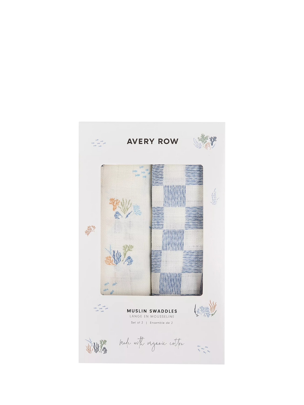 Avery Row muslin swaddle pack of 2 Coastline Waves - British product