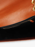 SAINT LAURENT brown leather envelope shoulder bag 31cm, imported from the UK
