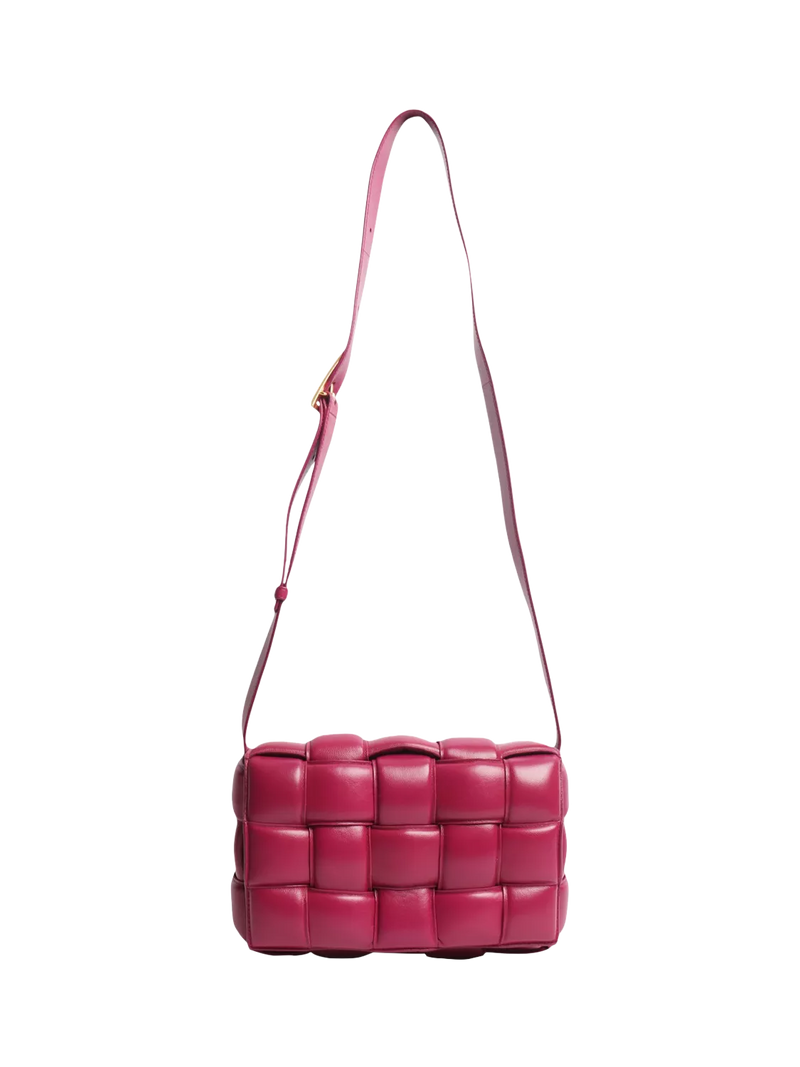 Pre-loved Bottega Veneta Padded Cassette shoulder bag in cinnabar purple (British brand)