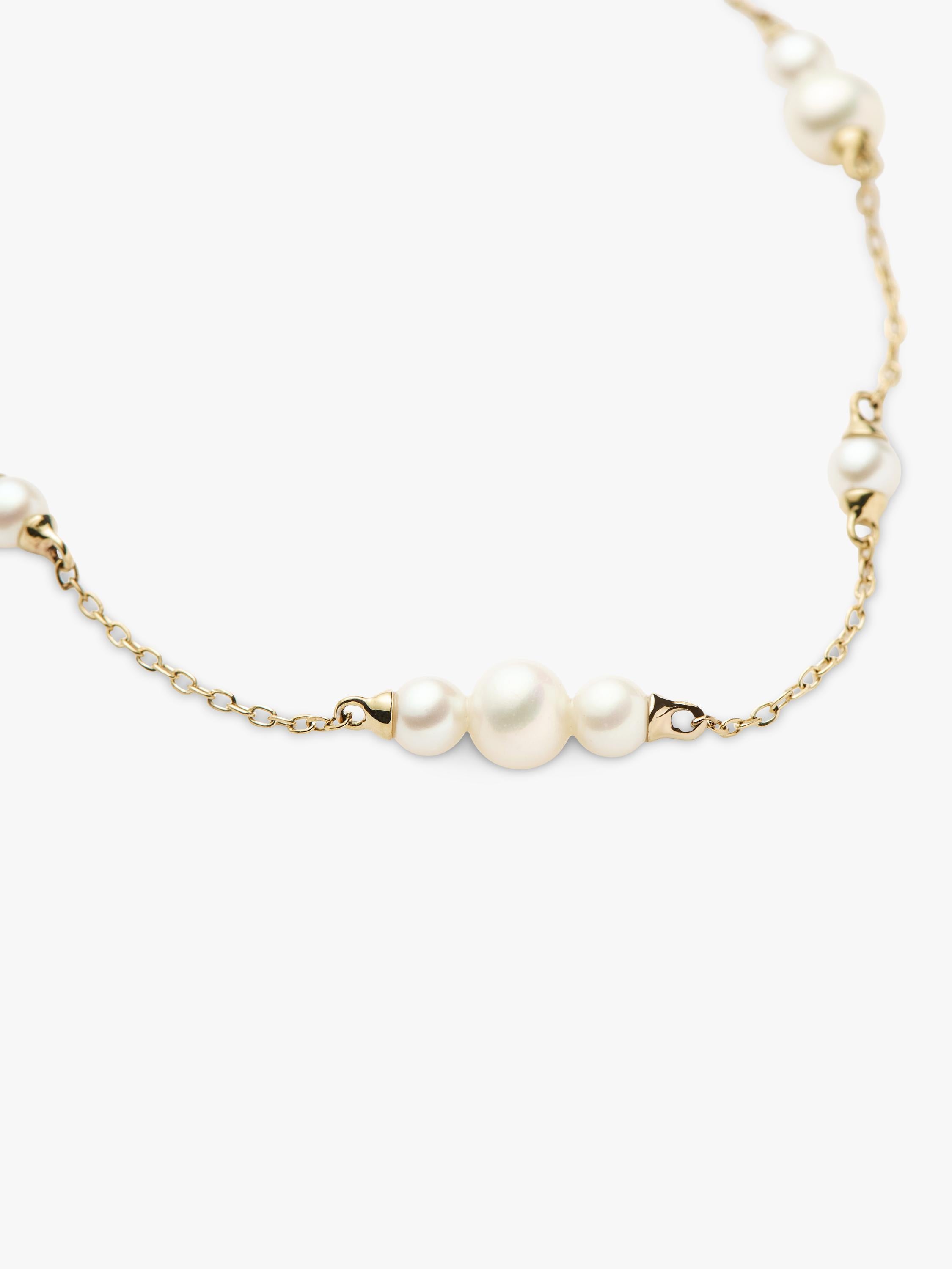 Missoma 14ct yellow gold pearl chain bracelet 21.5cm, UK version