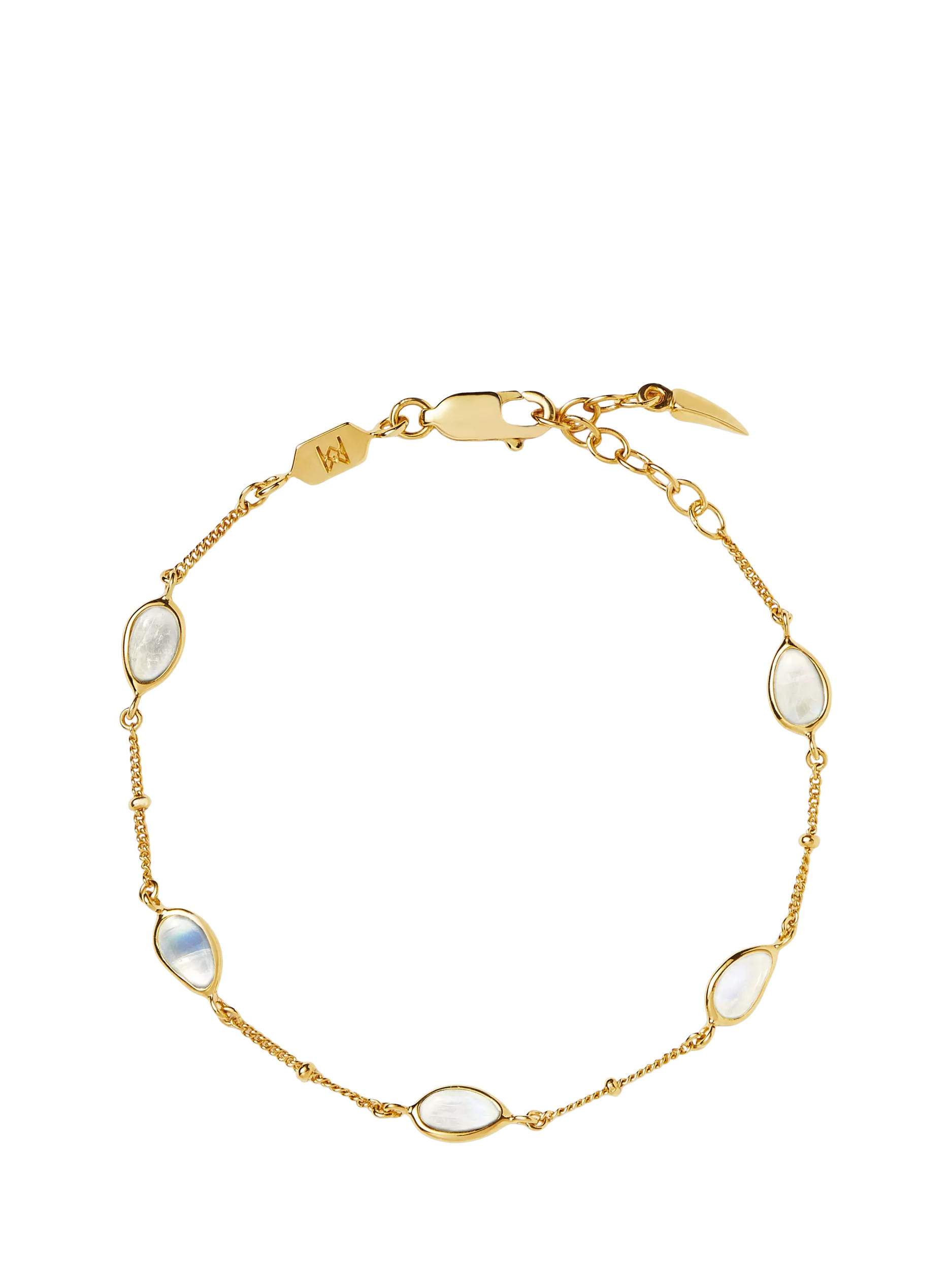 Missoma moonstone charm bracelet gold plated, imported from the UK