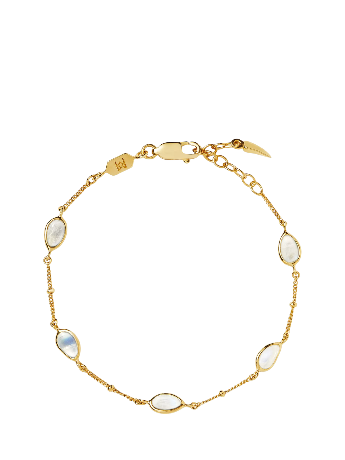 Missoma moonstone charm bracelet gold plated, imported from the UK
