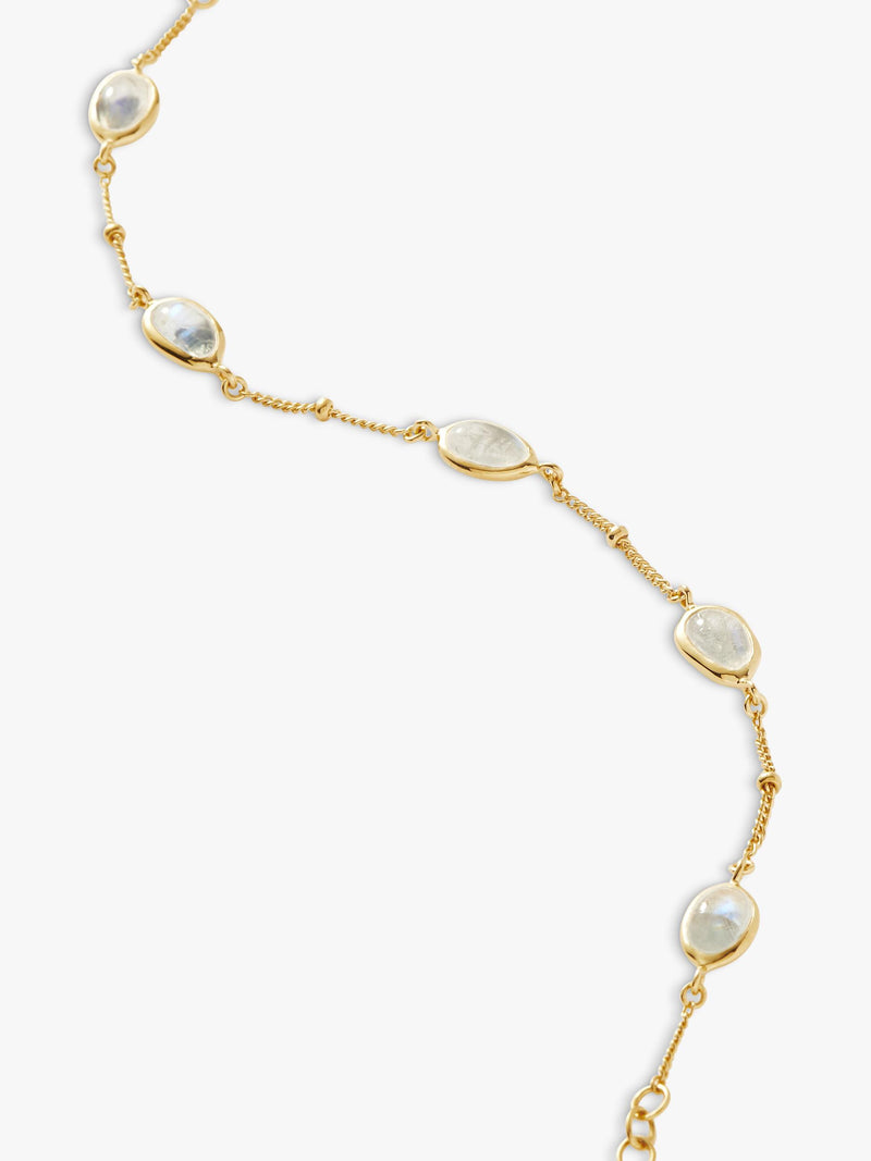 Missoma moonstone charm bracelet gold plated, imported from the UK