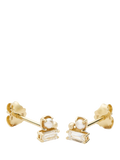Missoma diamond pearl stud earrings 14ct yellow gold, UK version