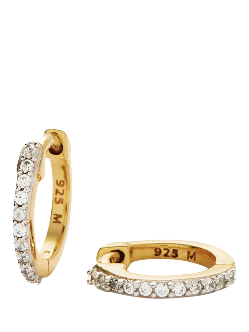 Missoma pavé crystal mini hoop earrings (British brand)