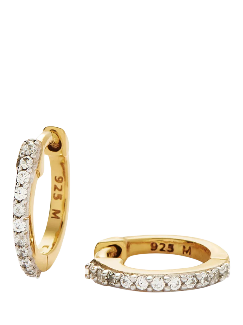 Missoma pavé crystal mini hoop earrings (British brand)