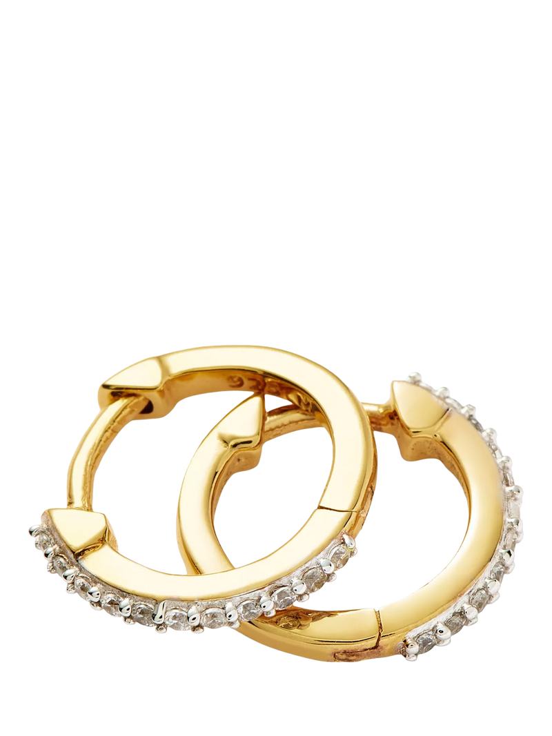 Missoma pavé crystal mini hoop earrings (British brand)
