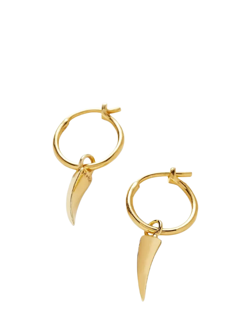Missoma gold hoop earrings with claw charms - British product