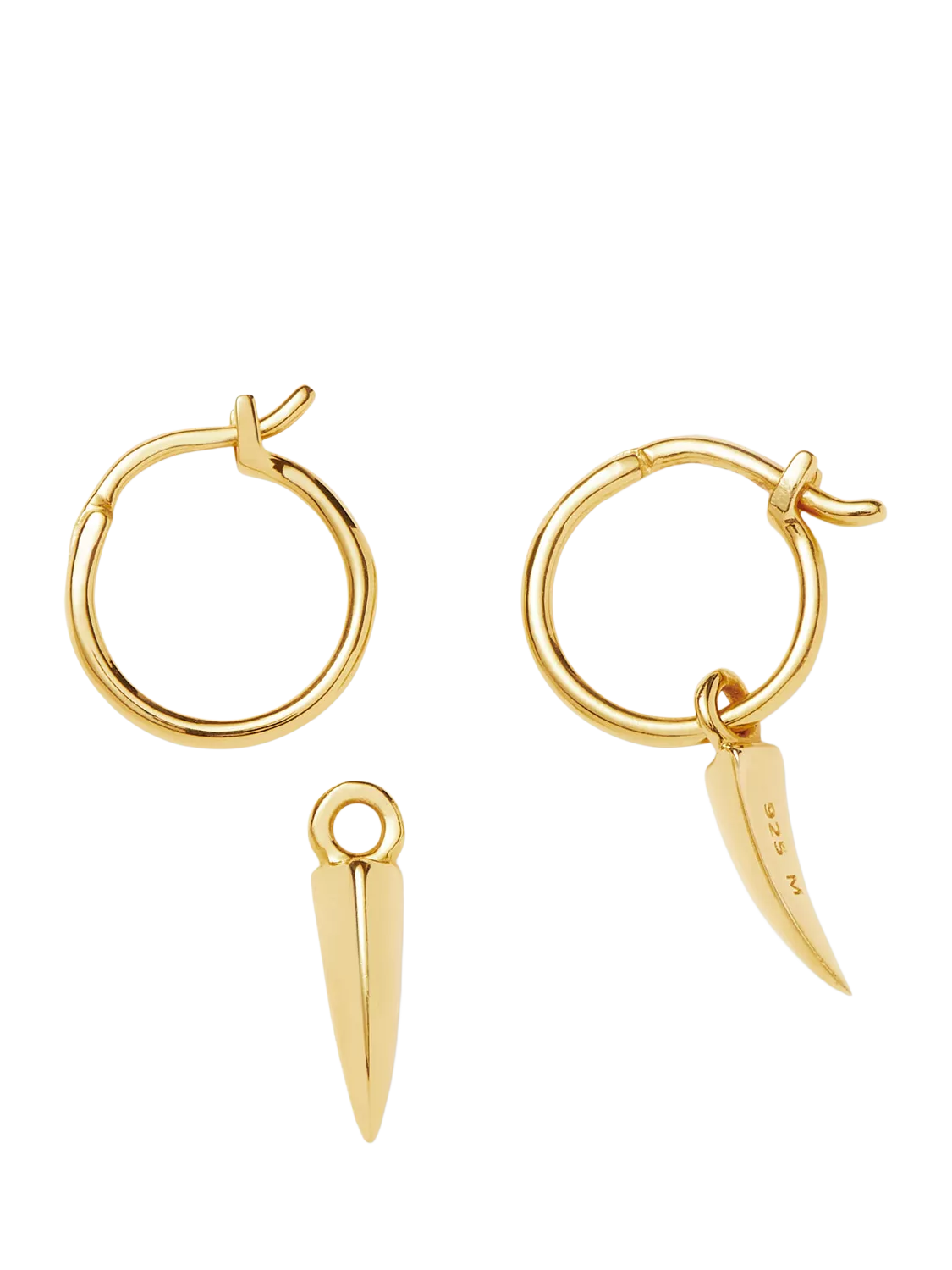 Missoma gold hoop earrings with claw charms - British product