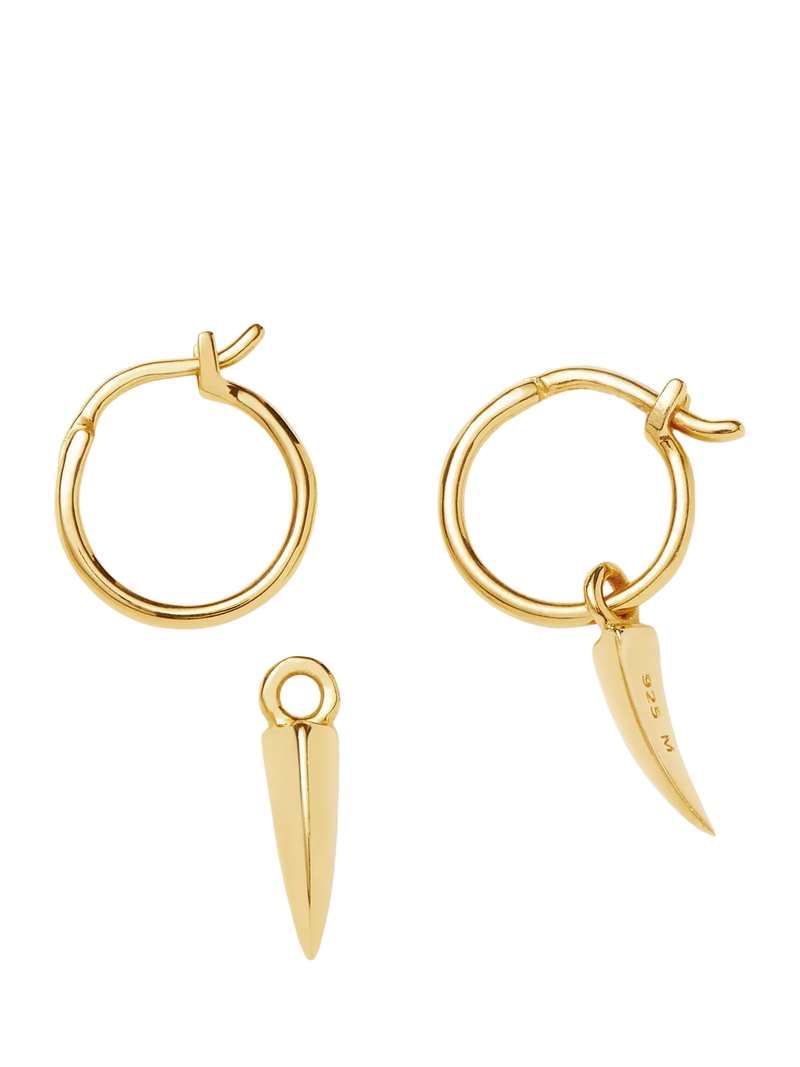 Missoma gold hoop earrings with claw charms - British product