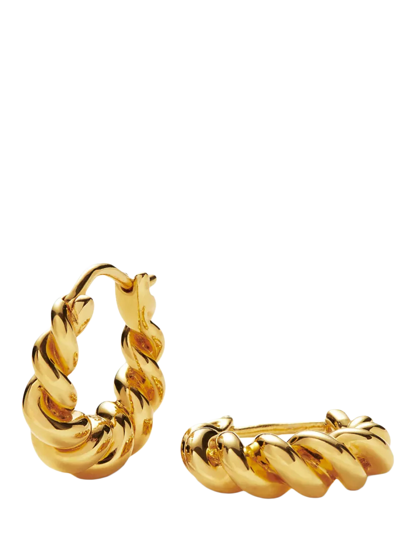 Missoma textured rope hoop earrings in gold (British brand)