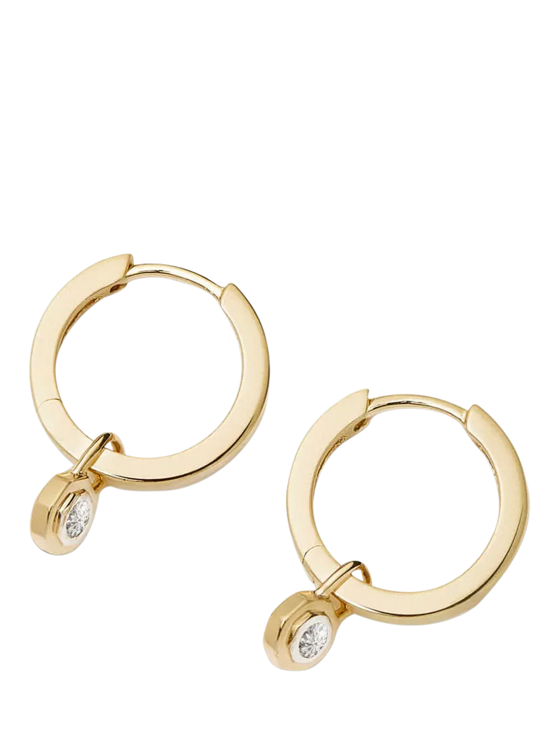 Missoma 14ct gold huggie hoop earrings, imported from the UK