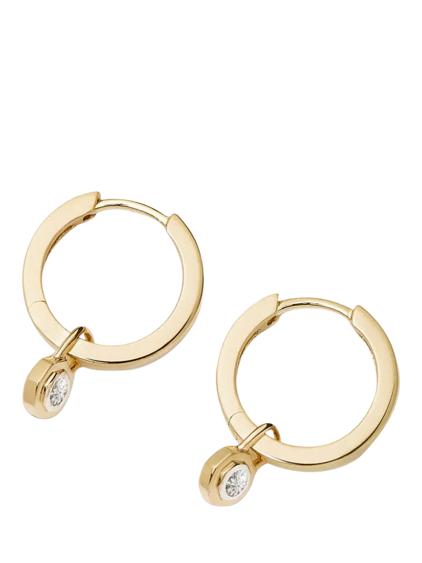Missoma 14ct gold huggie hoop earrings, imported from the UK