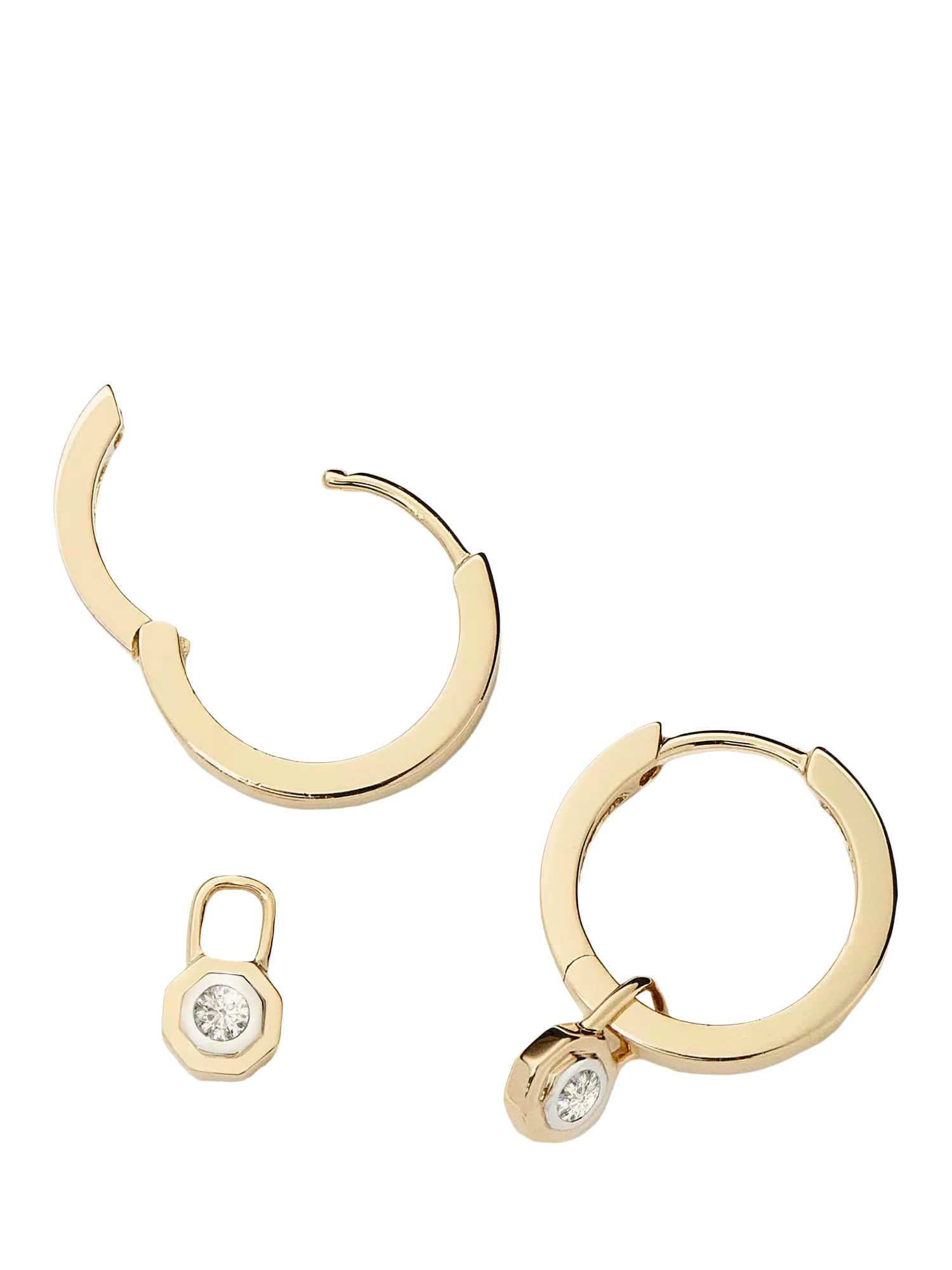 Missoma 14ct gold huggie hoop earrings, imported from the UK