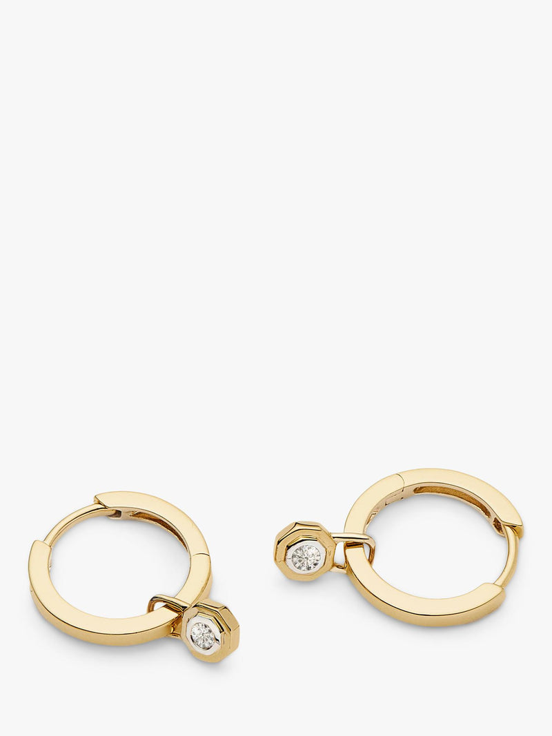 Missoma 14ct gold huggie hoop earrings, imported from the UK