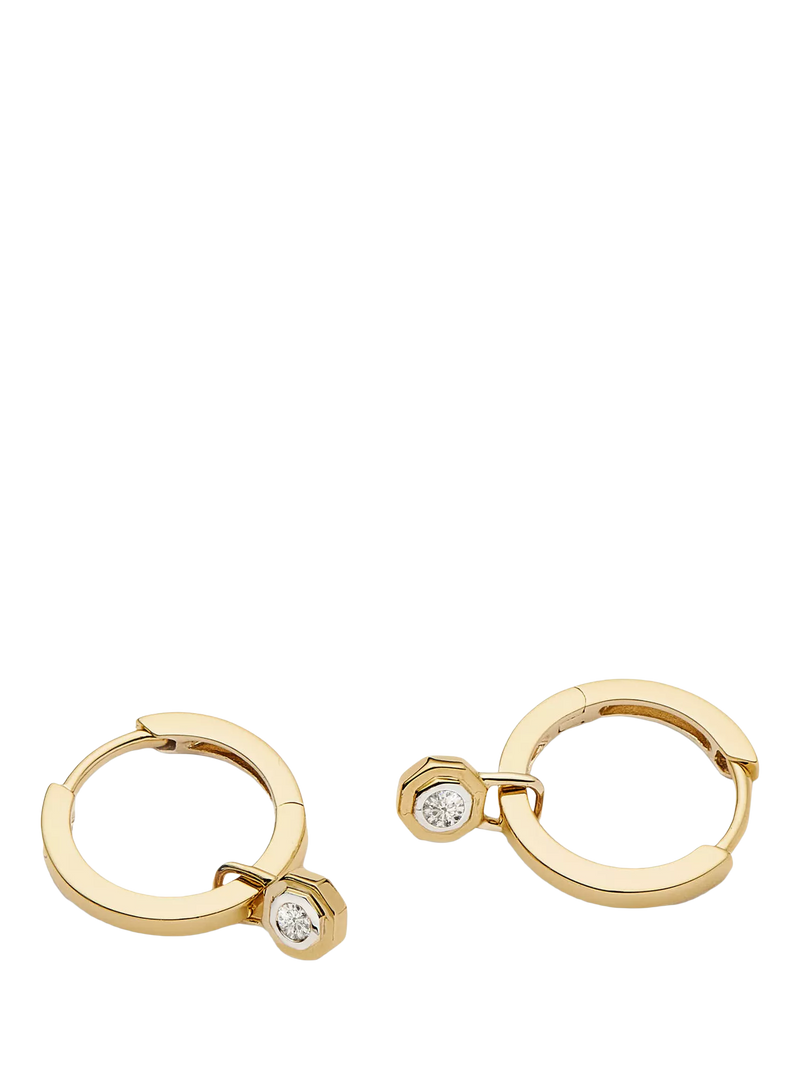 Missoma 14ct gold huggie hoop earrings, imported from the UK
