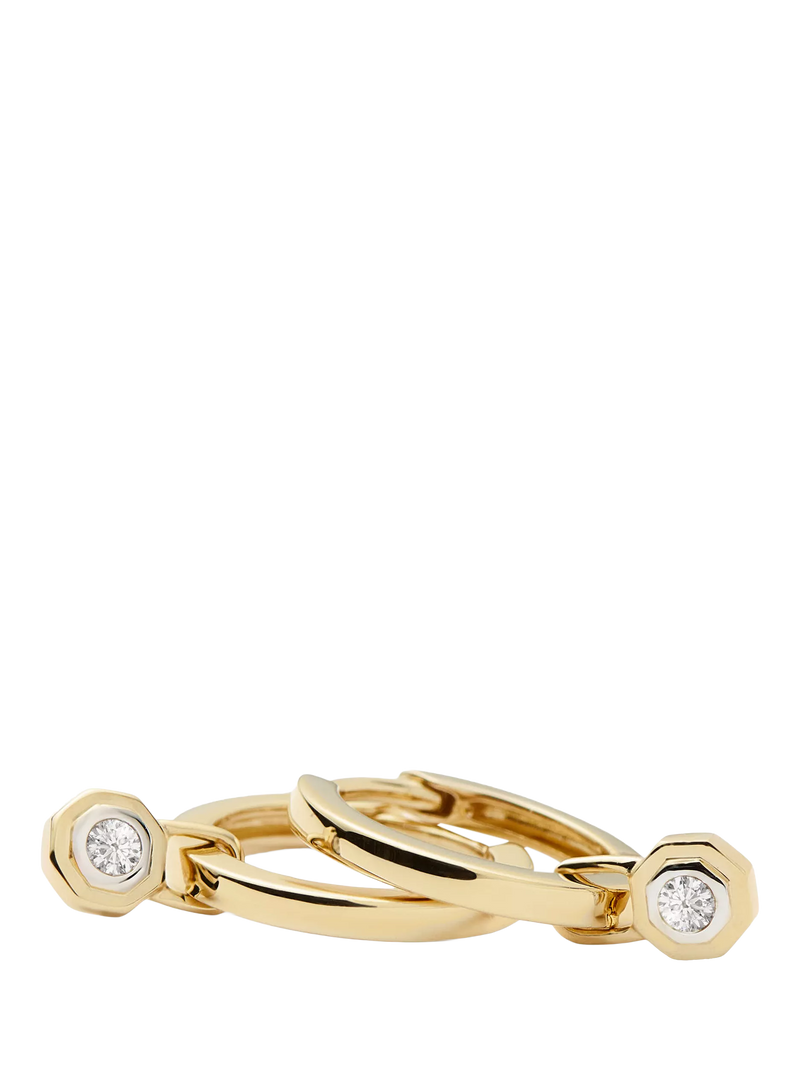 Missoma 14ct gold huggie hoop earrings, imported from the UK