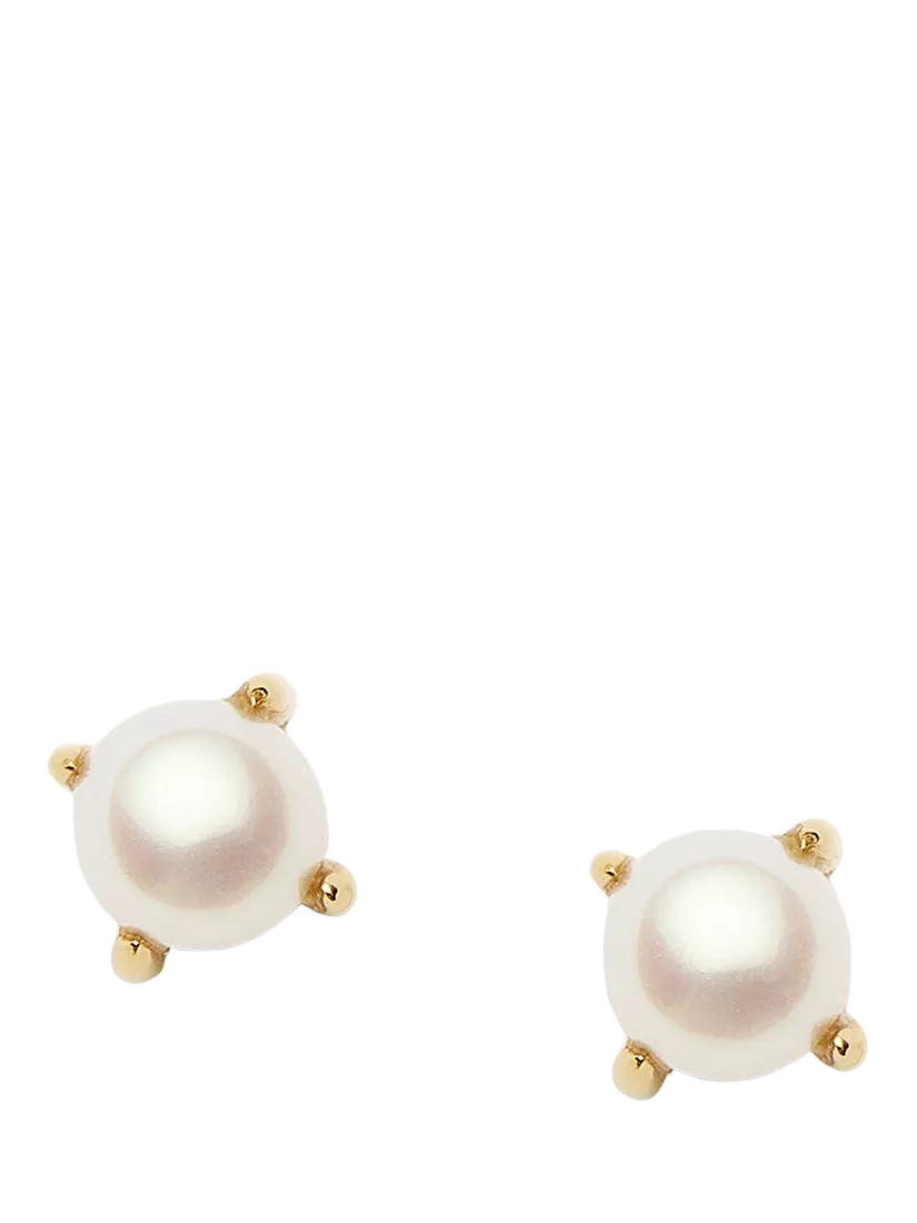 Missoma pearl stud earrings gold white studs, UK version