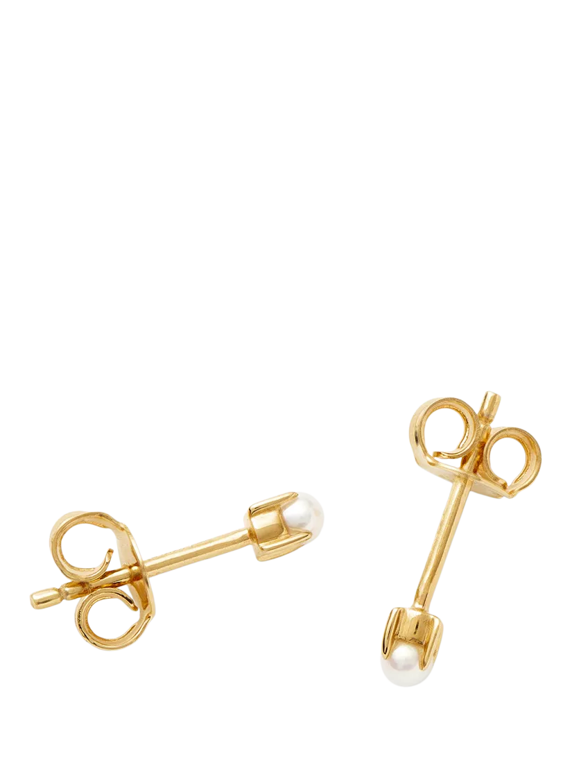 Missoma pearl stud earrings gold white studs, UK version